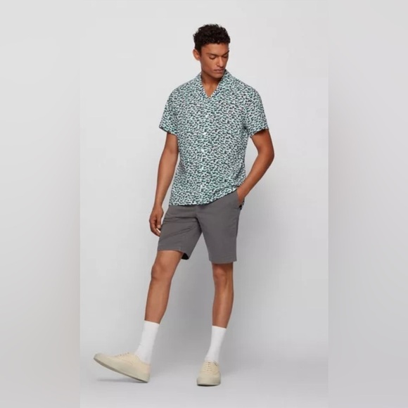 Hugo Boss Slim Fit Short Size 34R Stretch Grey - Picture 1 of 12